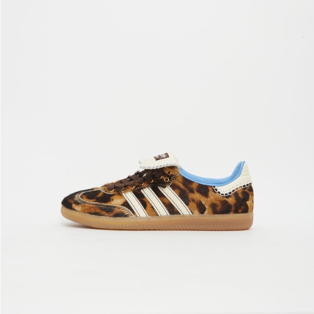 WALES BONNER X ADIDAS Pony Hair Leopard & Blue Interior Samba Shoe Sneakers Sz 8 - Picture 6 of 16